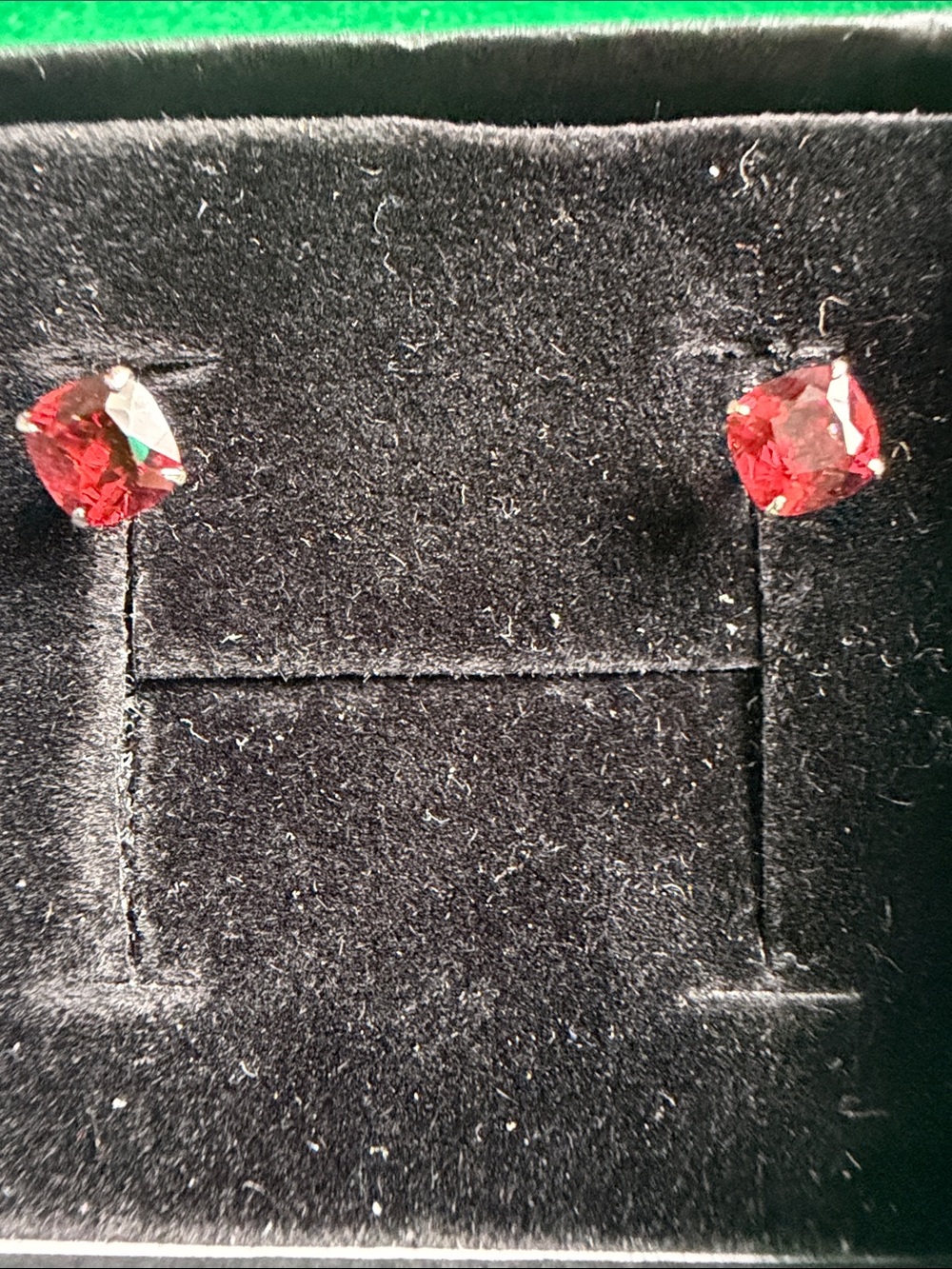 Ruby Stud Sterling Silver Earrings - Women Jewelry